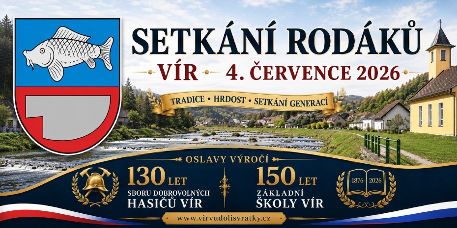 SETKÁNÍ RODÁKŮ VÍR 4. ČERVENCE 2026